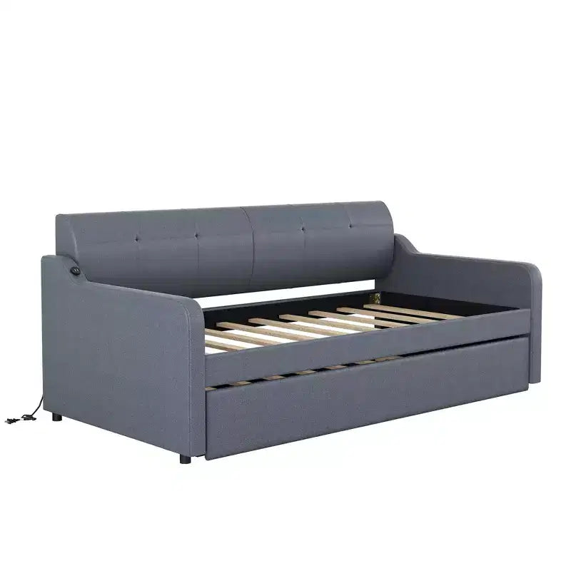 Lit de repos Whisen Upholstery avec lit gigogne relevable et port de charge USB
