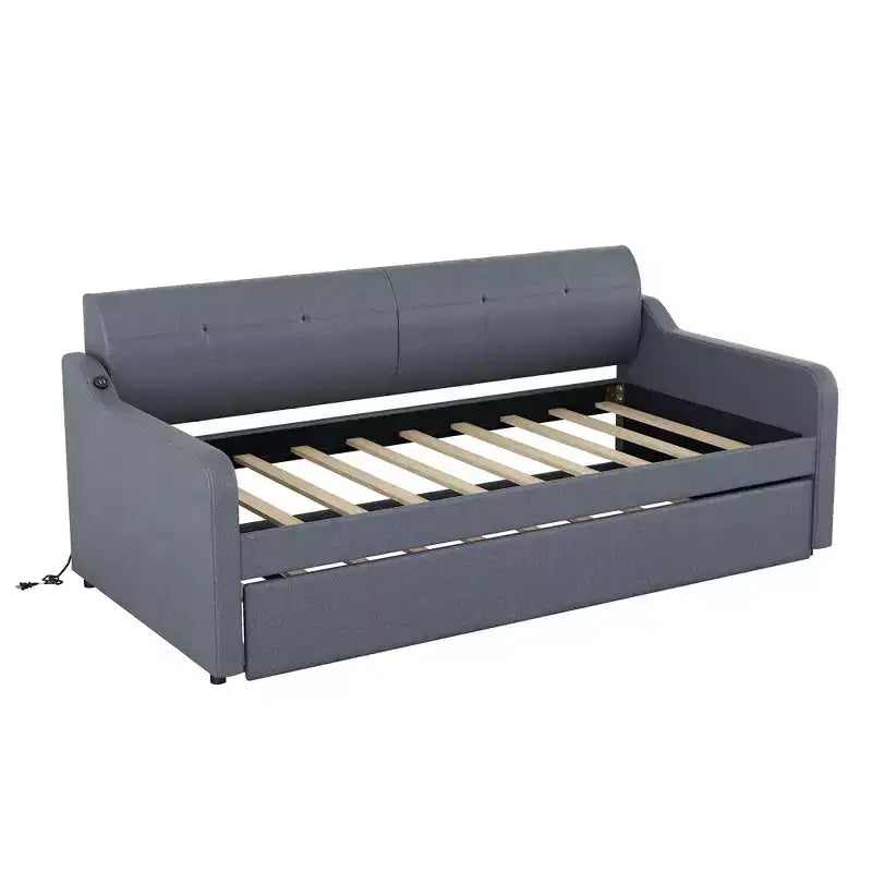Lit de repos Whisen Upholstery avec lit gigogne relevable et port de charge USB