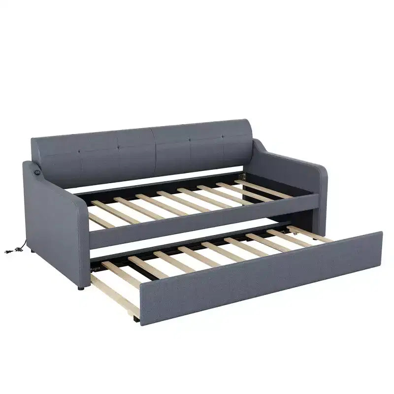 Lit de repos Whisen Upholstery avec lit gigogne relevable et port de charge USB