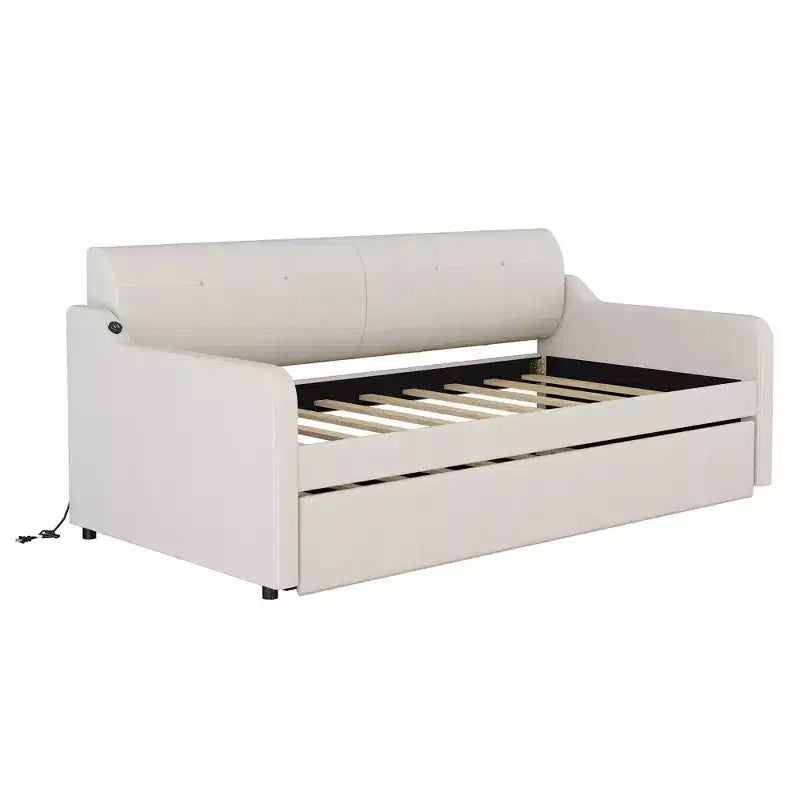 Lit de repos Whisen Upholstery avec lit gigogne relevable et port de charge USB