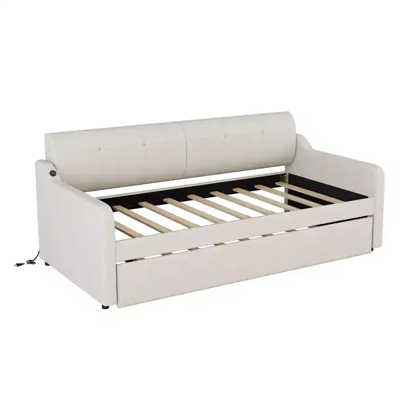 Lit de repos Whisen Upholstery avec lit gigogne relevable et port de charge USB