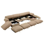 Grand canapé d'angle en U, canapé ultra-moelleux avec sièges de rangement et poufs, canapé modulaire en U à 4 places avec assise profonde