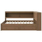 Lit de jour double en bois Whisen avec étagères de rangement, USB, LED et lit gigogne