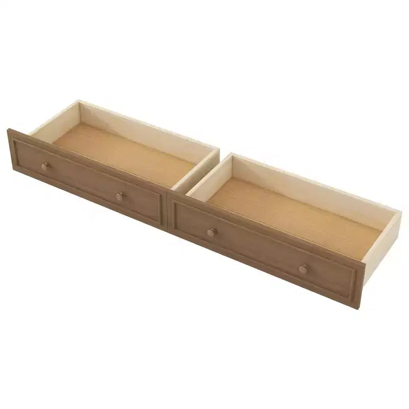 Lit de jour double en bois Whisen avec étagères de rangement, USB, LED et lit gigogne