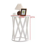 Kings Brand Furniture Table d'appoint Vienne demi-lune ou ronde avec motif en X, accent moderne pour salon ou chambre à coucher