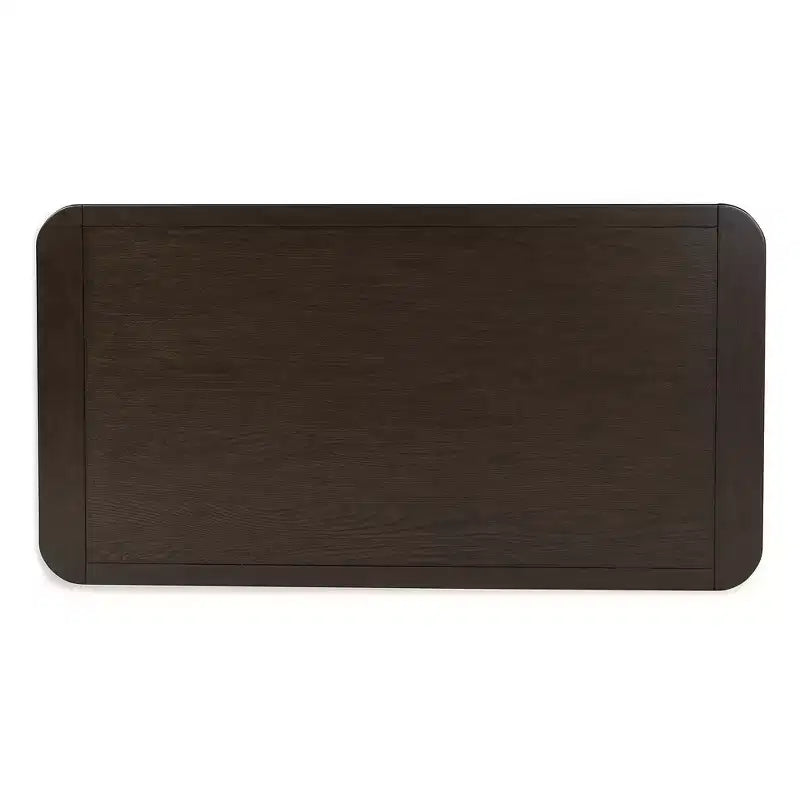 Table basse rectangulaire moderne Breckington Signature Design by Ashley avec bord en bois massif, brun foncé