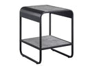 HomeRoots 21 Black And Concrete Gray Manufactured Wood And Metal Rectangular End Table With Shelf