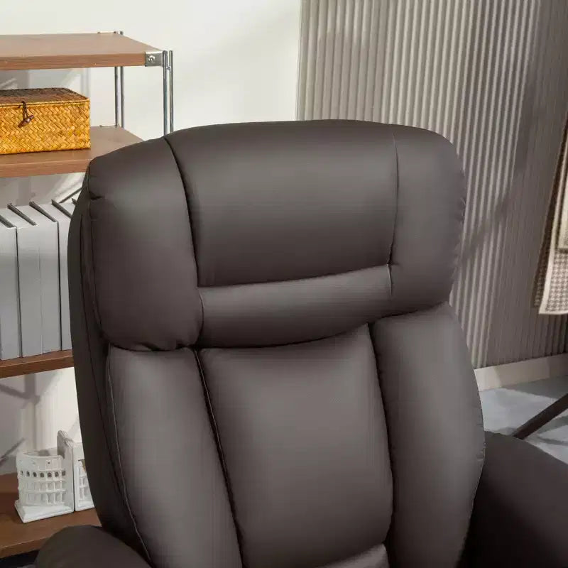 Fauteuil inclinable pivotant HOMCOM avec pouf, fauteuil inclinable en cuir PU avec repose-pieds, pour salon, chambre, bureau