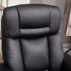 Fauteuil inclinable pivotant HOMCOM avec pouf, fauteuil inclinable en cuir PU avec repose-pieds, pour salon, chambre, bureau