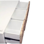 Banc simple Relax en bois avec 3 tiroirs en rotin et blanc
