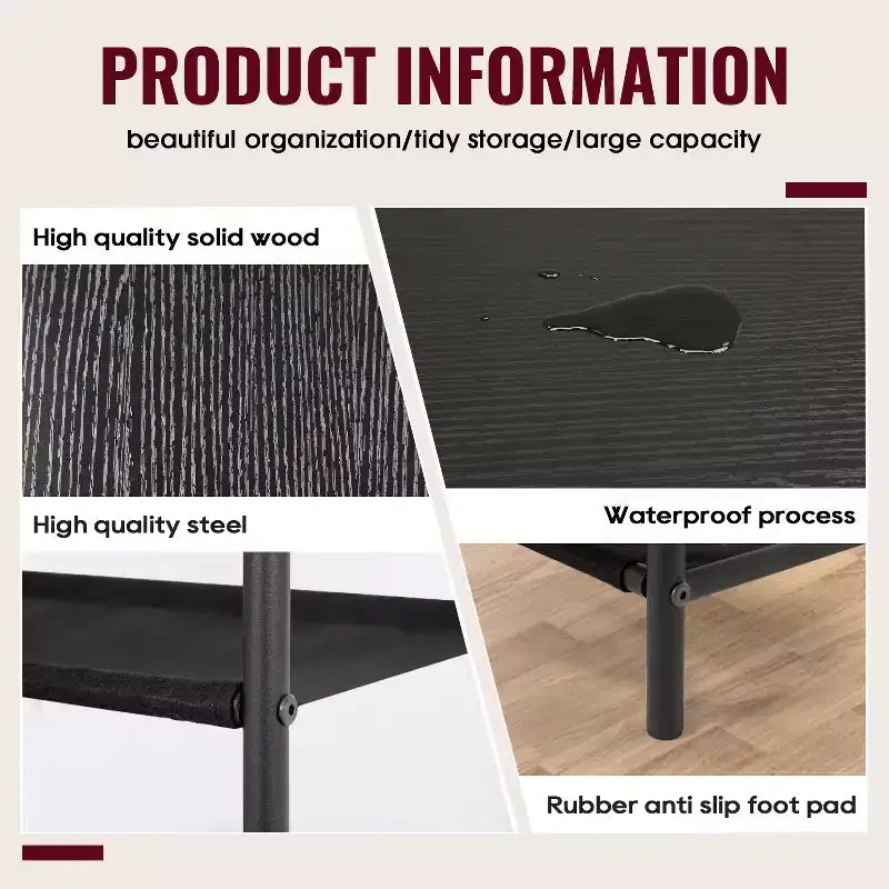Étagère à chaussures FDW à 5 niveaux avec cadre en acier solide pour couloir d'entrée
