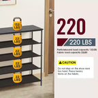 Étagère à chaussures FDW à 5 niveaux avec cadre en acier solide pour couloir d'entrée