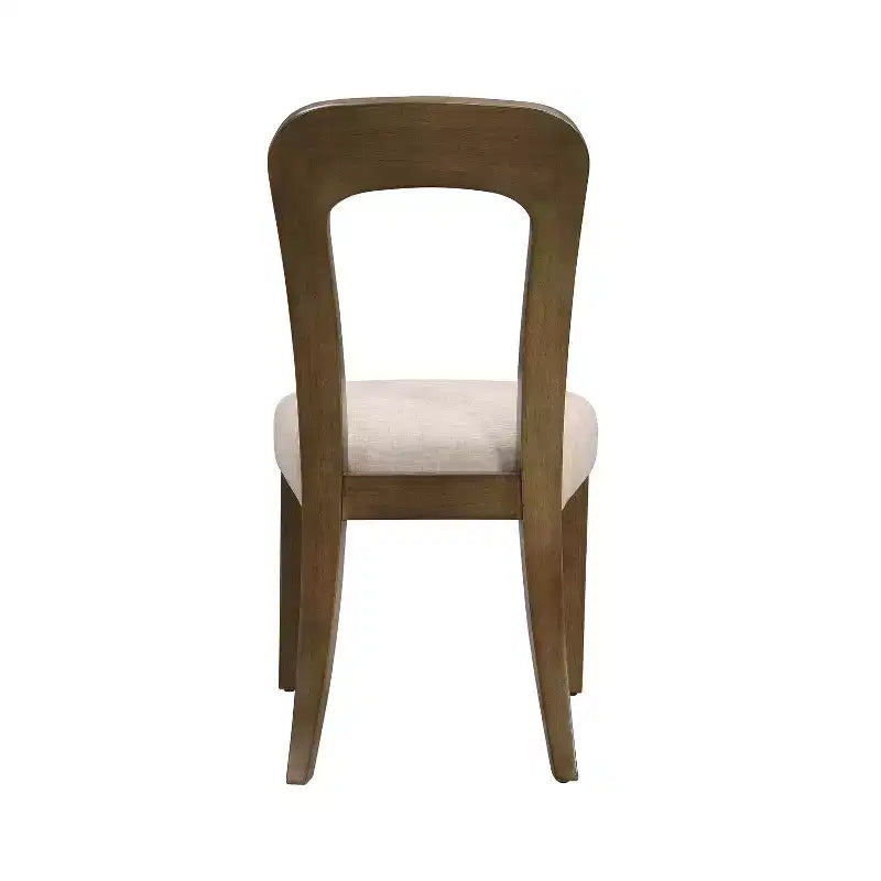 Lot de 2 élégantes chaises de salle à manger en bois avec assise rembourrée en chenille, cadre en bois d'hévéa massif - Christopher Knight Home