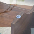 Table basse en verre, table basse ronde, table basse ovale, table d'appoint, table de canapé avec pieds en éventail diagonal, noyer/naturel-ModernLuxe