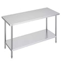 VEVOR Stainless Steel Prep Table, 24 x 60 x 34 Inch, 840 lbs Load Capacity, Heavy Duty Metal Worktable with 3 Adjustable Height Levels