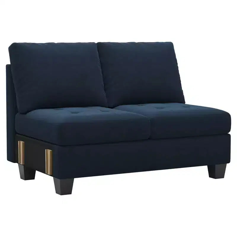Belffin Canapé modulable long en velours capitonné