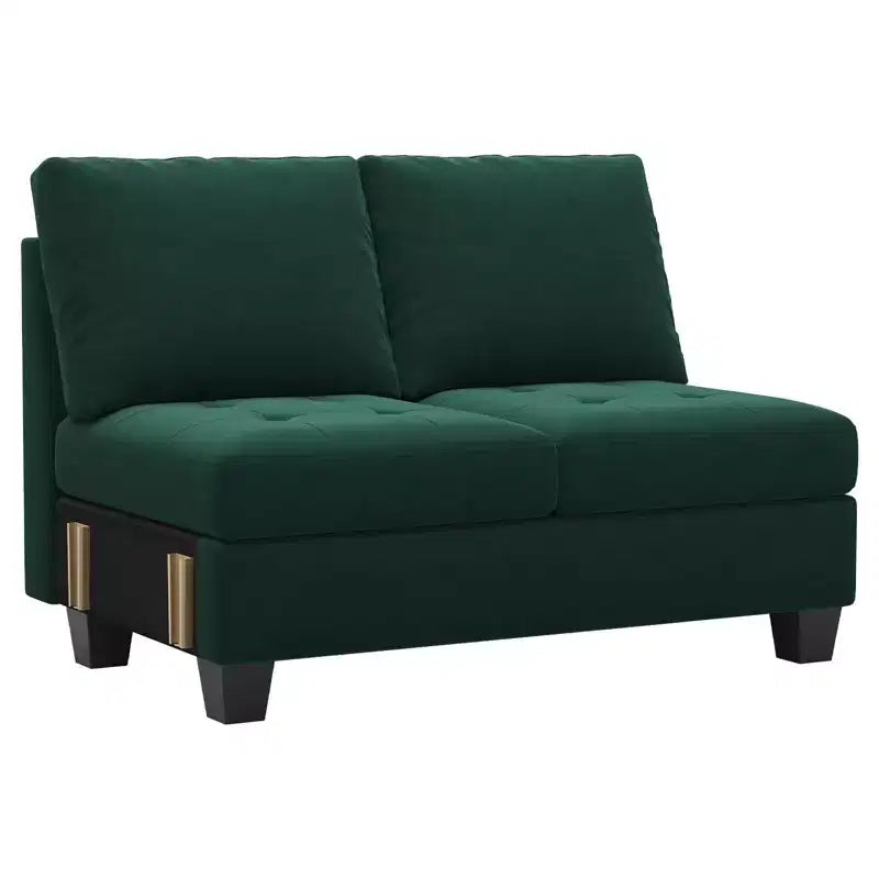 Belffin Canapé modulable long en velours capitonné