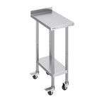 VEVOR 24 x 15 x 40 Inch Stainless Steel Work Table, Commercial Food Prep Worktable with Casters, Heavy Duty Prep Worktable, Metal Work Table