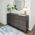 Plank+Beam Commode classique en bois massif 6 tiroirs, commode de rangement pour chambre, chiffonnier