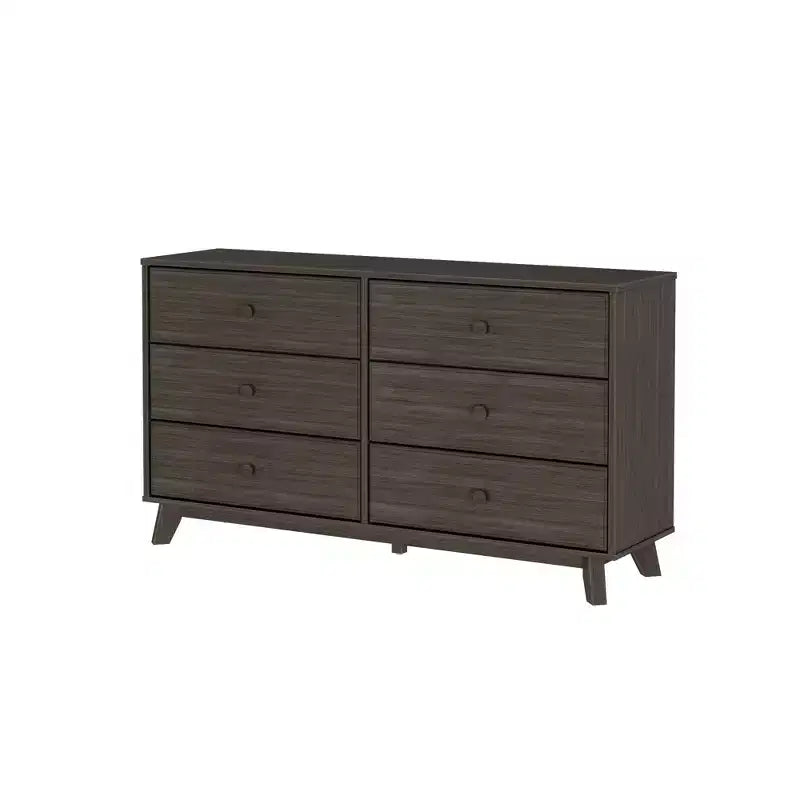 Plank+Beam Commode classique en bois massif 6 tiroirs, commode de rangement pour chambre, chiffonnier