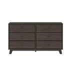 Plank+Beam Commode classique en bois massif 6 tiroirs, commode de rangement pour chambre, chiffonnier