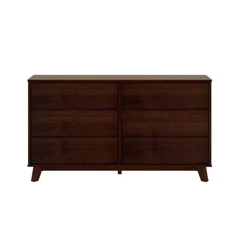 Plank+Beam Commode classique en bois massif 6 tiroirs, commode de rangement pour chambre, chiffonnier