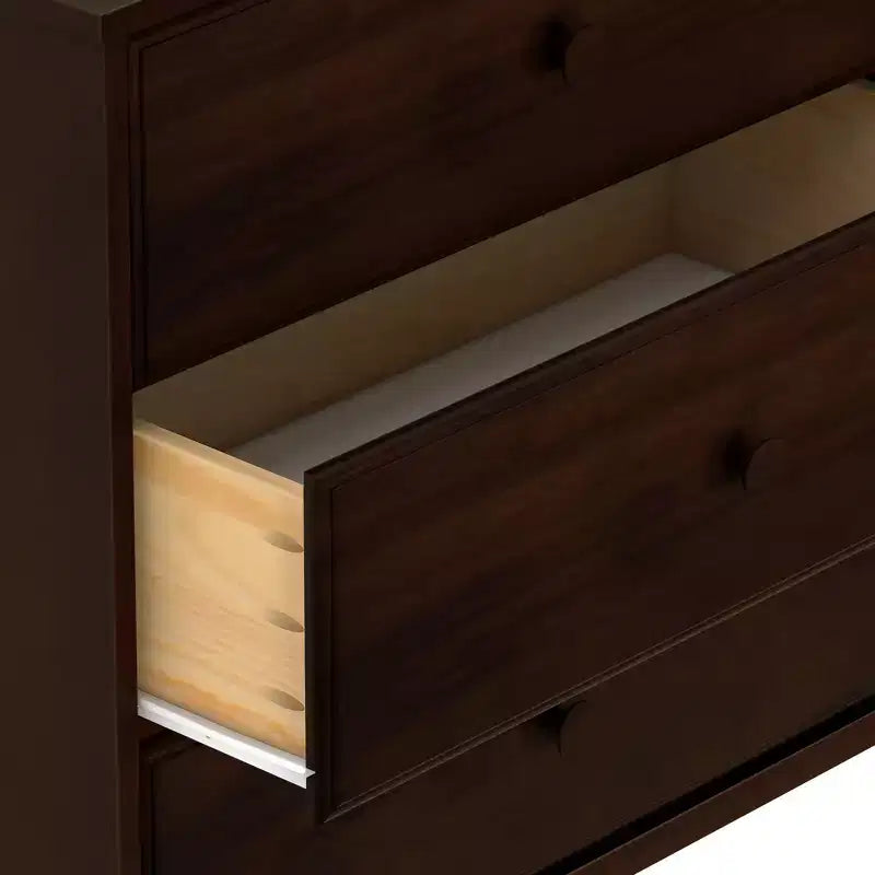 Plank+Beam Commode classique en bois massif 6 tiroirs, commode de rangement pour chambre, chiffonnier