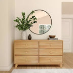 Plank+Beam Commode classique en bois massif 6 tiroirs, commode de rangement pour chambre, chiffonnier