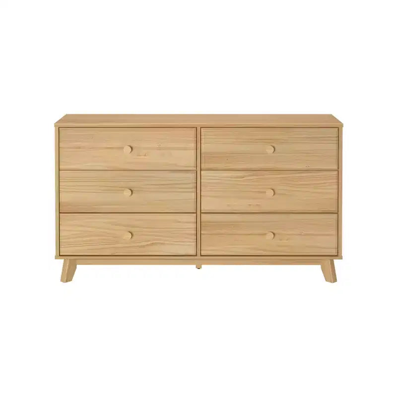 Plank+Beam Commode classique en bois massif 6 tiroirs, commode de rangement pour chambre, chiffonnier
