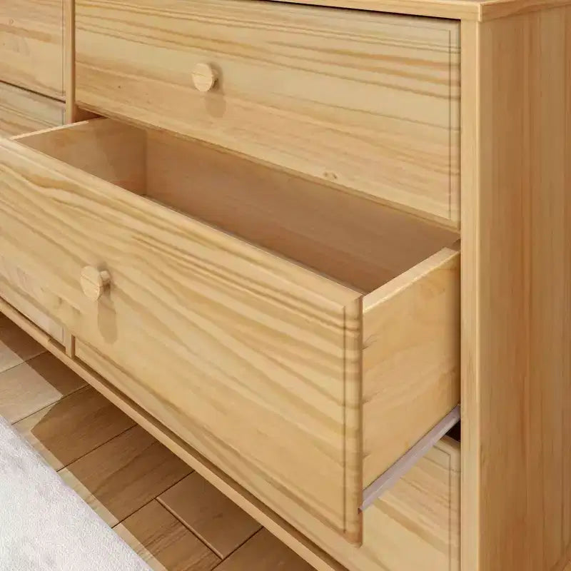 Plank+Beam Commode classique en bois massif 6 tiroirs, commode de rangement pour chambre, chiffonnier