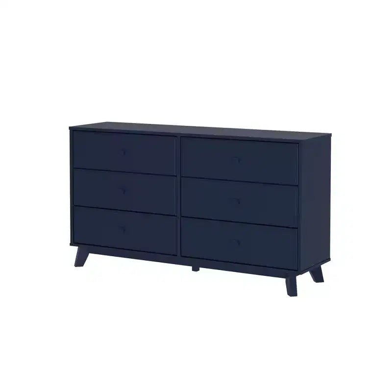 Plank+Beam Commode classique en bois massif 6 tiroirs, commode de rangement pour chambre, chiffonnier