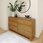 Plank+Beam Commode classique en bois massif 6 tiroirs, commode de rangement pour chambre, chiffonnier