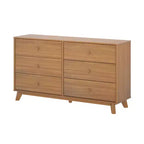 Plank+Beam Commode classique en bois massif 6 tiroirs, commode de rangement pour chambre, chiffonnier