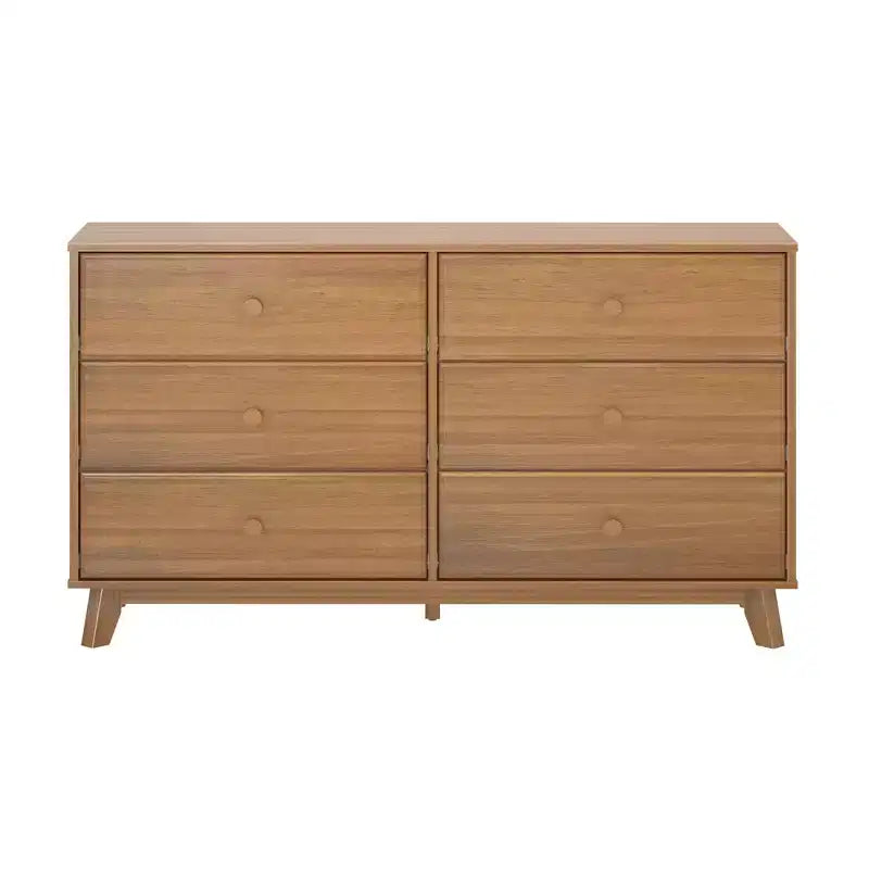 Plank+Beam Commode classique en bois massif 6 tiroirs, commode de rangement pour chambre, chiffonnier