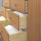 Plank+Beam Commode classique en bois massif 6 tiroirs, commode de rangement pour chambre, chiffonnier