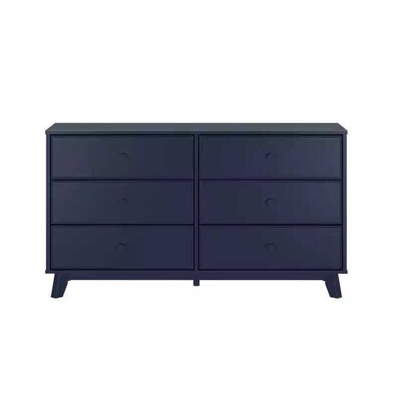 Plank+Beam Commode classique en bois massif 6 tiroirs, commode de rangement pour chambre, chiffonnier