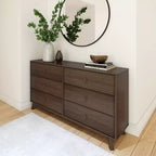 Plank+Beam Commode classique en bois massif 6 tiroirs, commode de rangement pour chambre, chiffonnier