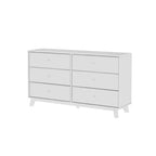 Plank+Beam Commode classique en bois massif 6 tiroirs, commode de rangement pour chambre, chiffonnier