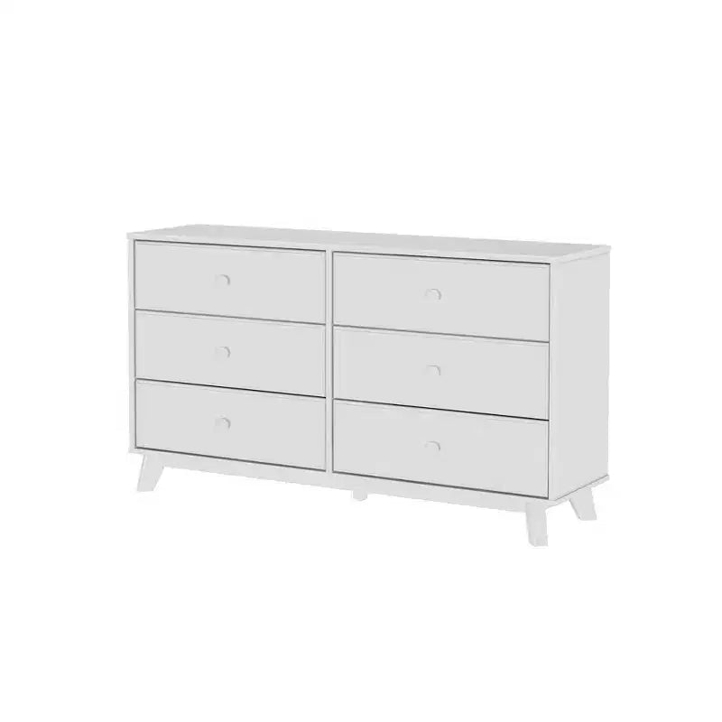 Plank+Beam Commode classique en bois massif 6 tiroirs, commode de rangement pour chambre, chiffonnier