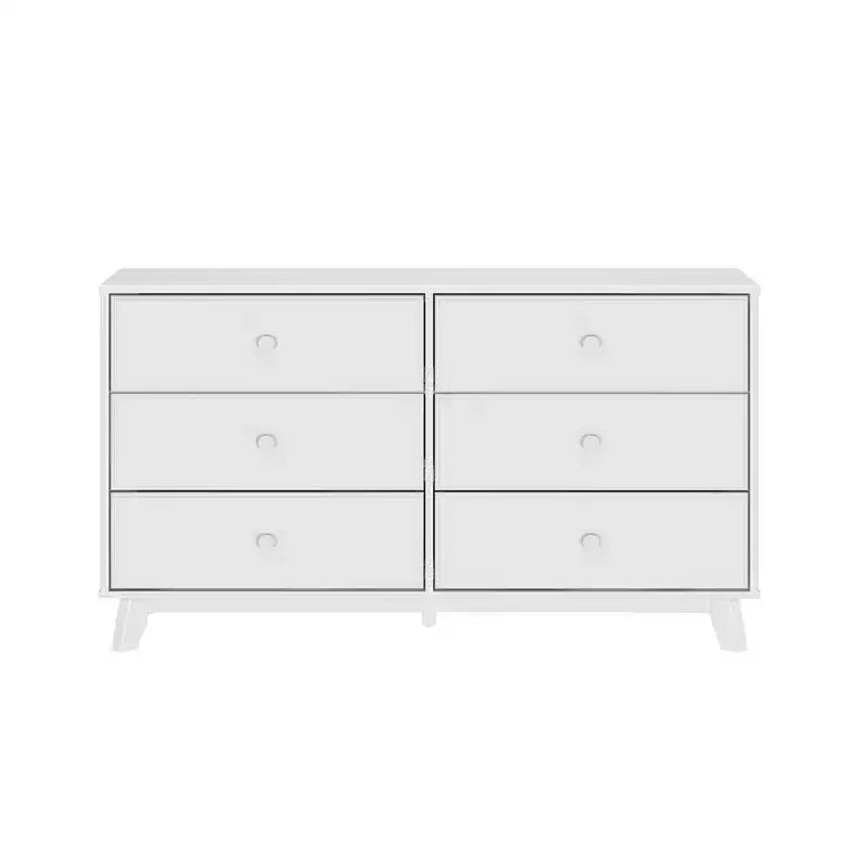 Plank+Beam Commode classique en bois massif 6 tiroirs, commode de rangement pour chambre, chiffonnier