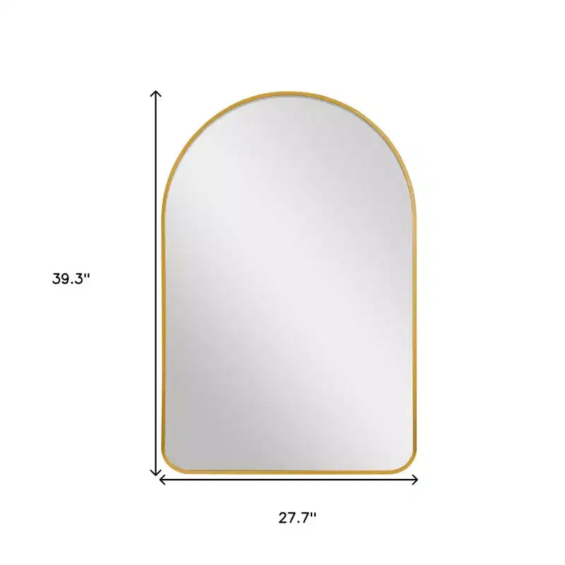 Miroir de salle de bain HomeRoots 39 avec cadre en métal doré et arc