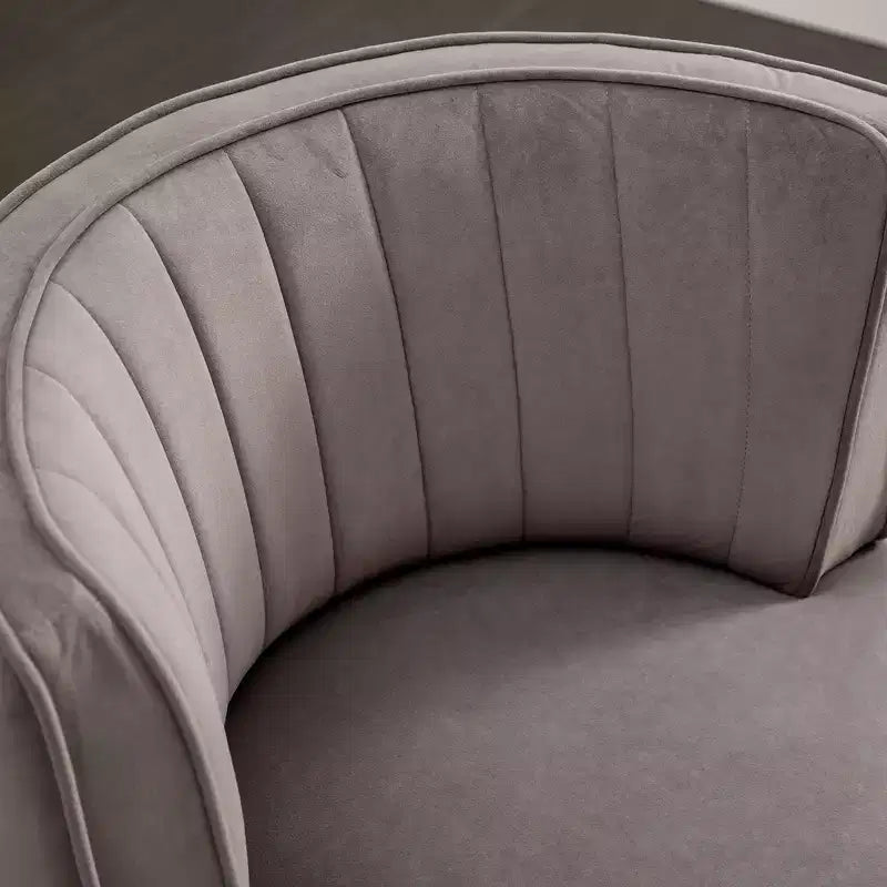 Fauteuil rond : pivotant, velours, salon