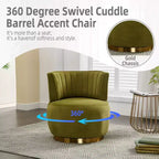 Fauteuil rond : pivotant, velours, salon