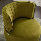 Fauteuil rond : pivotant, velours, salon