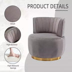 Fauteuil rond : pivotant, velours, salon