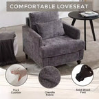 Fauteuil d'appoint moderne, cadre en bois, design capitonné, chaise longue de style milieu de siècle.