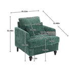 Fauteuil d'appoint moderne, cadre en bois, design capitonné, chaise longue de style milieu de siècle.