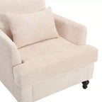 Fauteuil d'appoint moderne, cadre en bois, design capitonné, chaise longue de style milieu de siècle.