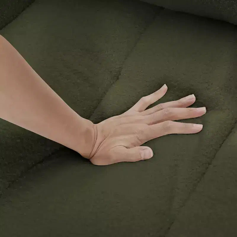 Fauteuil de salon contemporain rembourré - 96,8 cm, tissu Teddy, avec oreiller