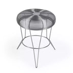 Table d'appoint ronde HomeRoots 18 en fil d'argent